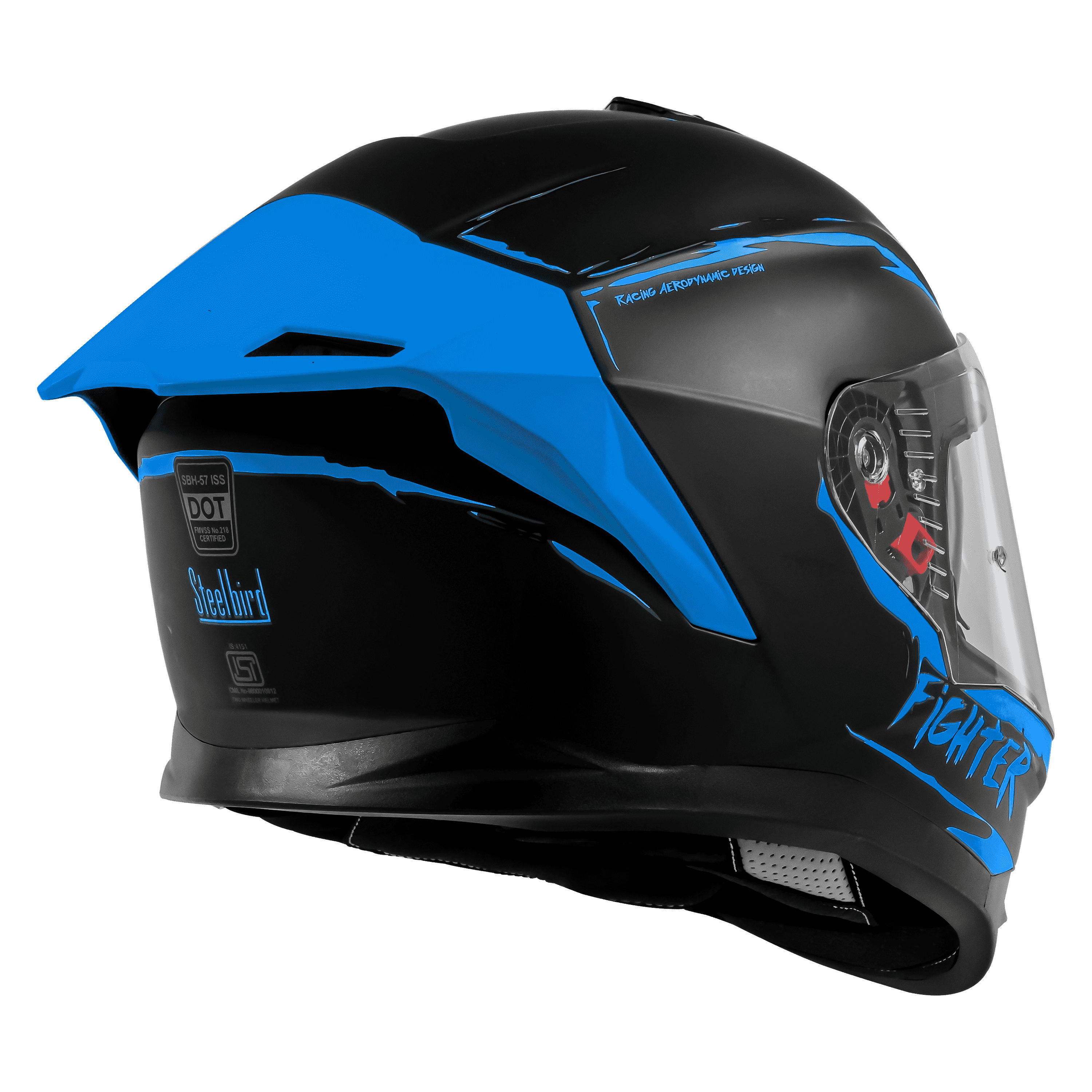 SBH-57 ISS FIGHTER F2 GLOSSY BLACK WITH BLUE